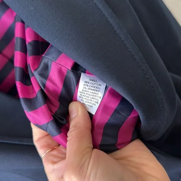 Banana Republic Navy Blazer with Pink Striped Lining - Picture 4 of 4